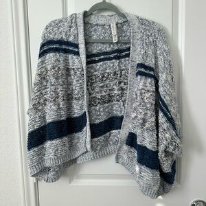 Aeropostale Striped Knit Short Sleeve Shrug Cardigan